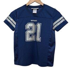 Dallas Cowboys Ezekiel Elliott Youth Girls Jersey Navy Blue Size L NFL Athletic